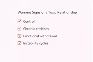Checklist of key warning signs of a toxic relationship